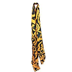Women's Boho Abstract Geometric Print Scarf 60" Gold Black Pointed Ends